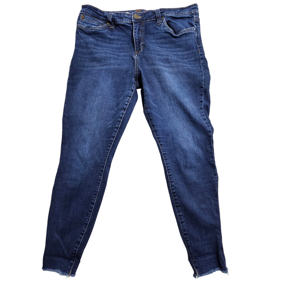 Kut from the Kloth Carlo Ankle Skinny Jeans Womens 16 Blue Raw Hem KP1222MA9R